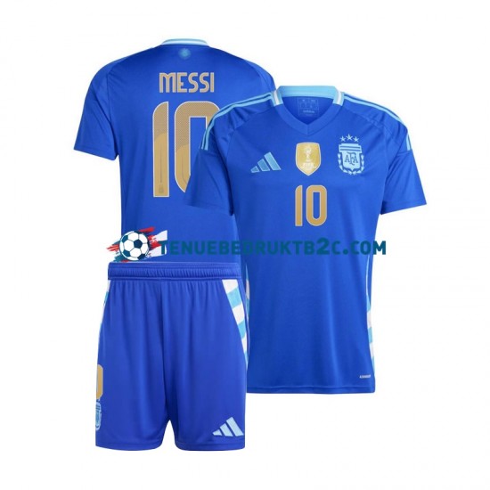 Uitshirt Argentinië Lionel Messi 10 Copa America Voetbalteneu Kinderen 2024 S-S Blauw