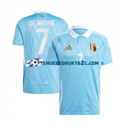 Uitshirt België De Bruyne 7 Mannen Europacup 2024 S-S Blauw