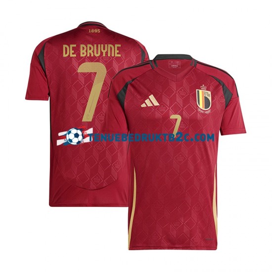 Thuisshirt België De Bruyne 7 Mannen Europacup 2024 S-S Rood