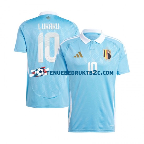 Uitshirt België Romelu Lukaku 10 Mannen Europacup 2024 S-S Blauw