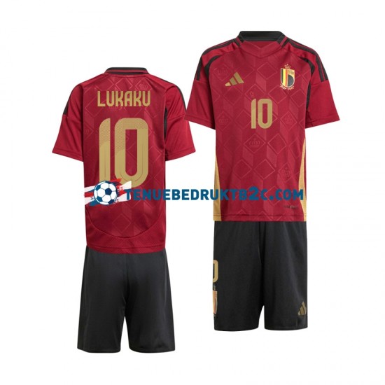 Thuisshirt België Romelu Lukaku 10 Voetbalteneu Kinderen Europacup 2024 S-S Rood