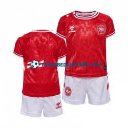 Thuisshirt Denemarken Voetbalteneu Kinderen Europacup 2024 S-S Rood