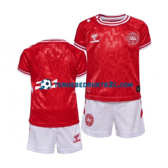Thuisshirt Denemarken Voetbalteneu Kinderen Europacup 2024 S-S Rood