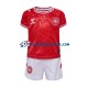 Thuisshirt Denemarken Voetbalteneu Kinderen Europacup 2024 S-S Rood