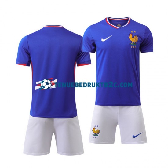 Thuisshirt Frankrijk Voetbalteneu Kinderen Europacup 2024 S-S Blauw