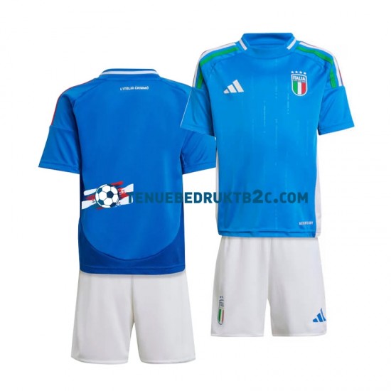 Thuisshirt Italië Voetbalteneu Kinderen Europacup 2024 S-S Blauw