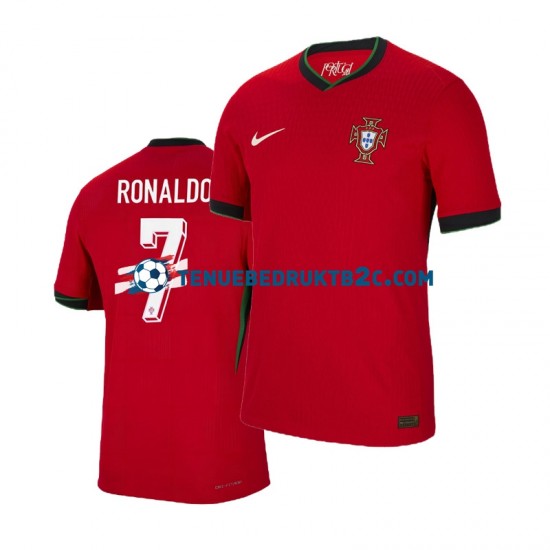 Thuisshirt Portugal Cristiano Ronaldo 7 Mannen Europacup 2024 S-S Rood