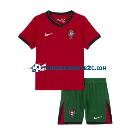 Thuisshirt Portugal Voetbalteneu Kinderen Europacup 2024 S-S Rood