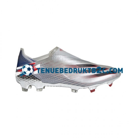 Adidas X GHOSTED FG Showpiece Silver Rood Zwart voetbalschoenen