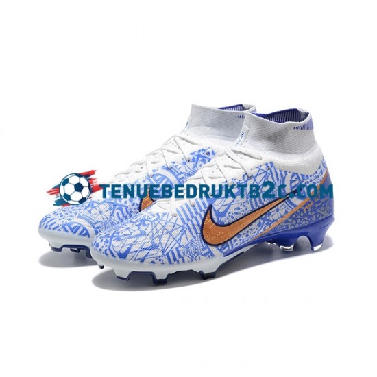Nike Air Zoom Mercurial Superfly IX Elite FG Goud Blauw Wit voetbalschoenen