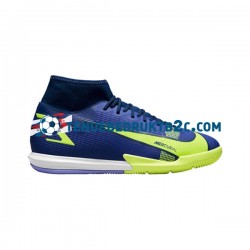 Nike Mercurial Superfly VIII Recharge Academy IC Blauw Geel voetbalschoenen