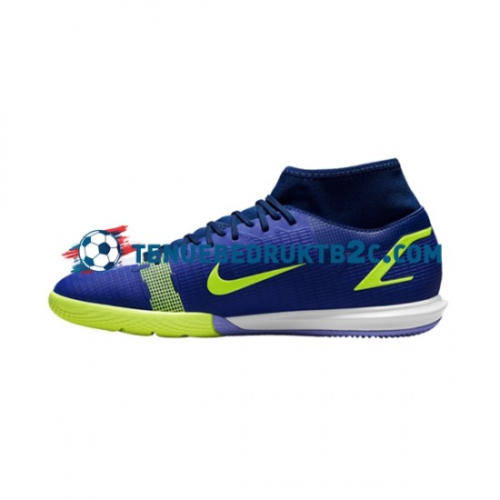 Nike Mercurial Superfly VIII Recharge Academy IC Blauw Geel voetbalschoenen