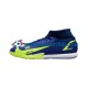 Nike Mercurial Superfly VIII Recharge Academy IC Blauw Geel voetbalschoenen