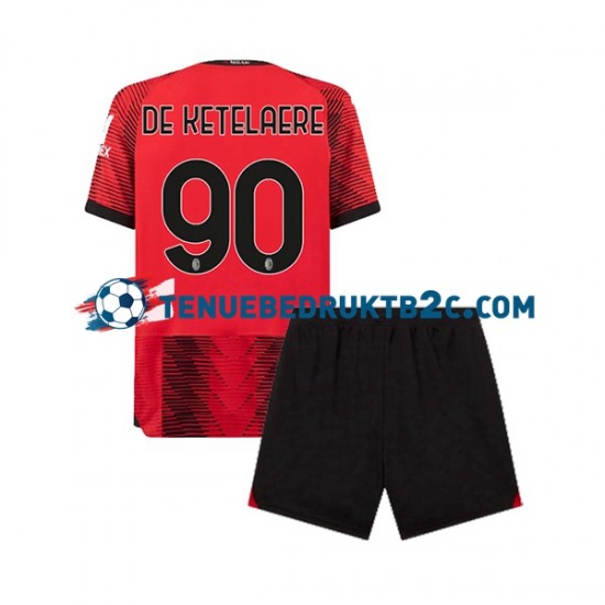 Thuisshirt AC Milan Charles De Ketelaere 90 Voetbalteneu Kinderen 2023-24 S-S