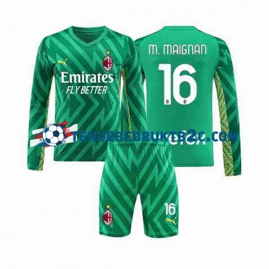 Thuisshirt AC Milan Keeper Mike Maignan 16 Voetbalteneu Kinderen 2023-24 L-S