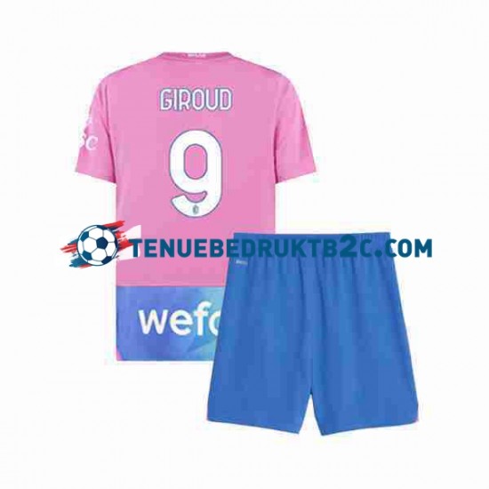 3de shirt AC Milan Olivier Giroud 9 Voetbalteneu Kinderen 2023-24 S-S