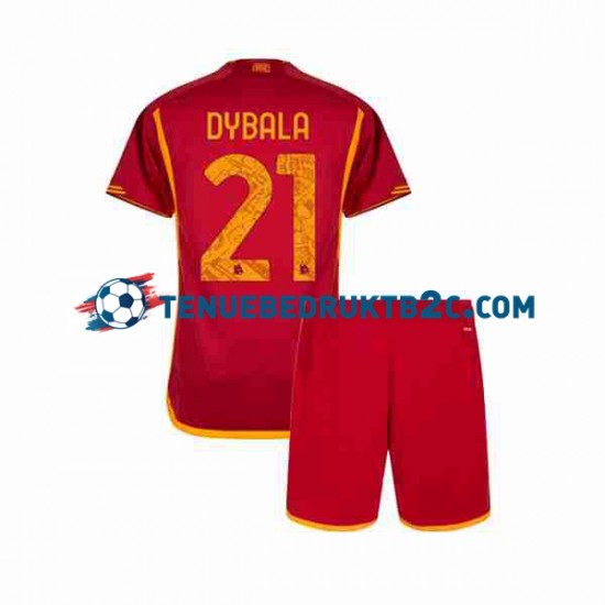 Thuisshirt AS Roma Paulo Dybala 21 Voetbalteneu Kinderen 2023-24 S-S