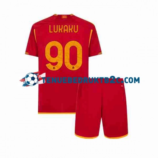 Thuisshirt AS Roma Romelu Lukaku 90 Voetbalteneu Kinderen 2023-24 S-S