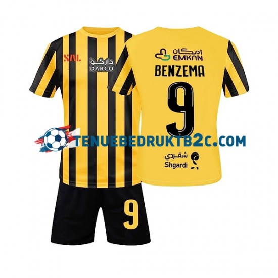 Thuisshirt Al-Ittihad Benzema 9 Voetbalteneu Kinderen 2022-23 S-S