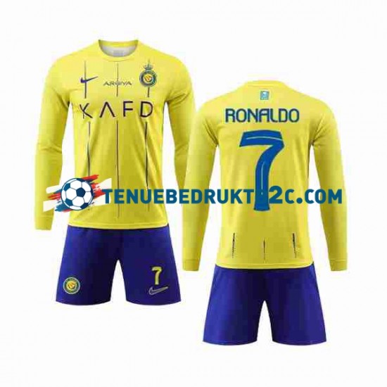 Thuisshirt Al-Nassr Cristiano Ronaldo 7 Voetbalteneu Kinderen 2023-24 L-S