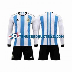Thuisshirt Argentinië 3 Stars Voetbalteneu Kinderen WK 2022 L-S