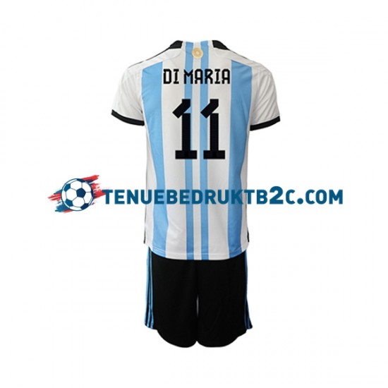 Thuisshirt Argentinië Di Maria 11 Voetbalteneu Kinderen WK 2022 S-S