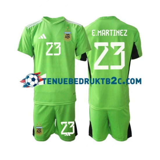 Thuisshirt Argentinië Keeper Emiliano Martinez 23 Voetbalteneu Kinderen WK 2022 S-S