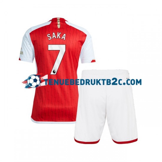 Thuisshirt Arsenal Saka 7 Voetbalteneu Kinderen 2023-24 S-S