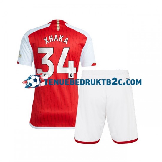 Thuisshirt Arsenal Xhaka 34 Voetbalteneu Kinderen 2023-24 S-S