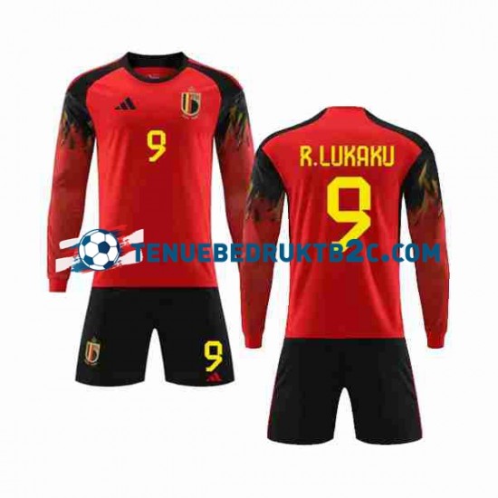 Thuisshirt België R.LUKAKU 9 Voetbalteneu Kinderen WK 2022 L-S