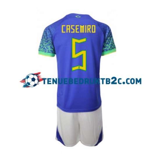 Uitshirt Brazilië Casemiro 5 Voetbalteneu Kinderen WK 2022 S-S