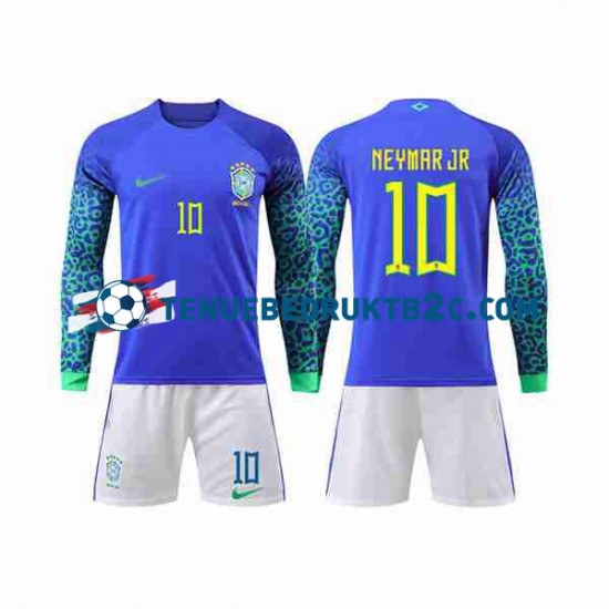 Uitshirt Brazilië Neymar Jr 10 Voetbalteneu Kinderen WK 2022 L-S