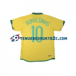 Thuisshirt Retro Brazilië RONALDINHO 10 Mannen 2006 S-S