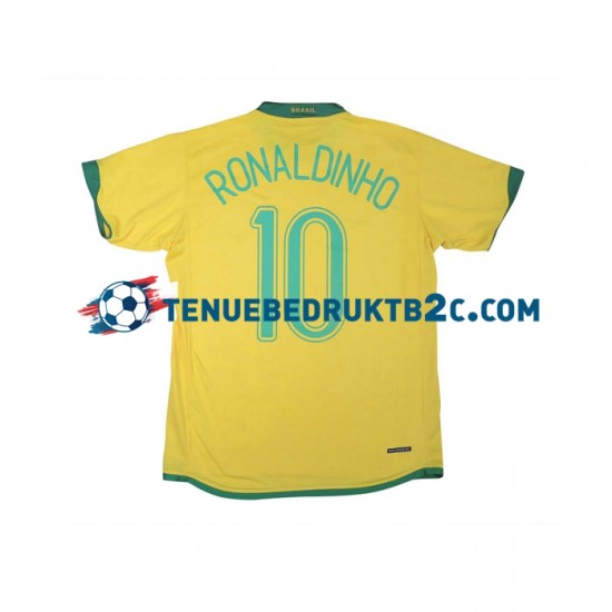 Thuisshirt Retro Brazilië RONALDINHO 10 Mannen 2006 S-S