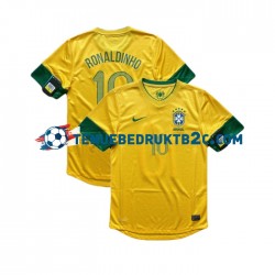 Thuisshirt Retro Brazilië RONALDINHO 10 2012 Mannen S-S