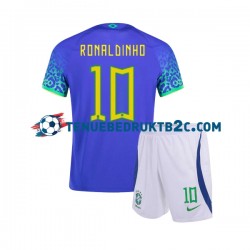 Uitshirt Brazilië Ronaldinho 10 Voetbalteneu Kinderen WK 2022 S-S
