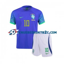 Uitshirt Brazilië Ronaldinho 10 Voetbalteneu Kinderen WK 2022 S-S