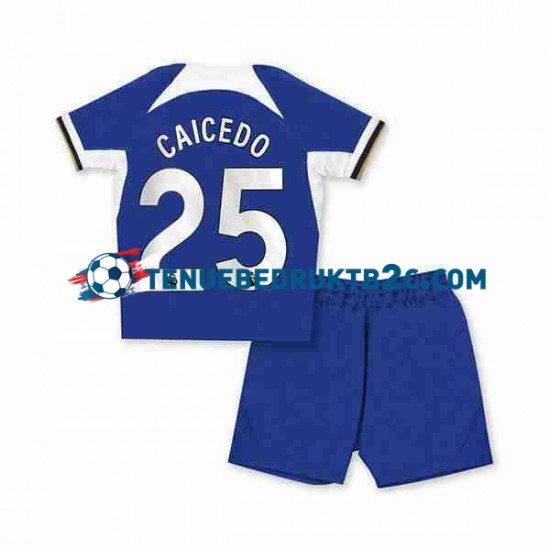 Thuisshirt Chelsea Moises Caicedo 25 Voetbalteneu Kinderen 2023-24 S-S