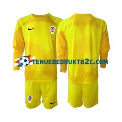 Thuisshirt Kroatië Keeper Voetbalteneu Kinderen WK 2022 L-S