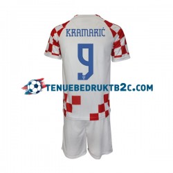 Thuisshirt Kroatië Kramaric 9 Voetbalteneu Kinderen WK 2022 S-S