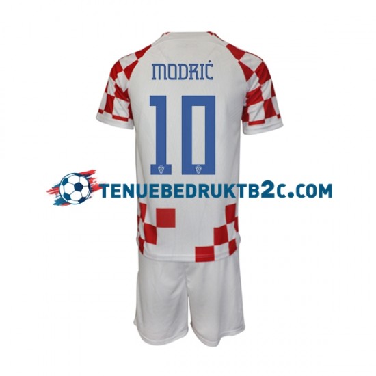 Thuisshirt Kroatië Modric 10 Voetbalteneu Kinderen WK 2022 S-S