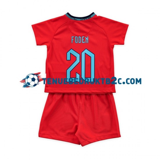 Uitshirt Engeland Foden 20 Voetbalteneu Kinderen WK 2022 S-S