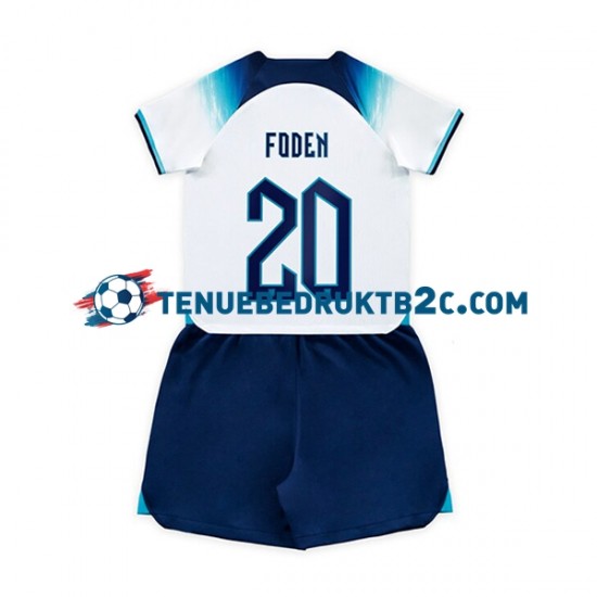 Thuisshirt Engeland Foden 20 Voetbalteneu Kinderen WK 2022 S-S