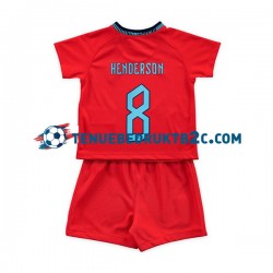 Uitshirt Engeland Henderson 8 Voetbalteneu Kinderen WK 2022 S-S