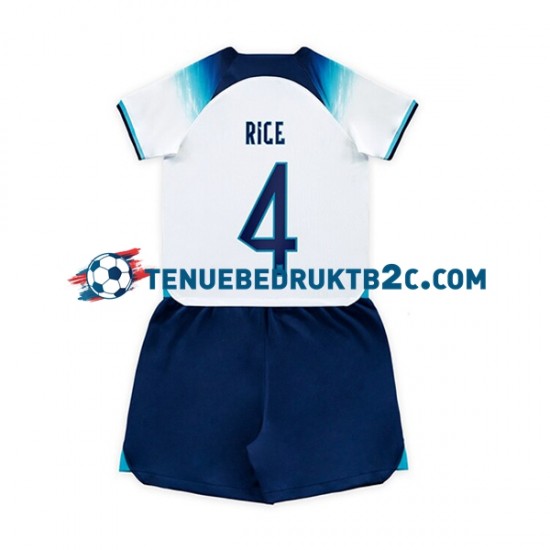 Thuisshirt Engeland Rice 4 Voetbalteneu Kinderen WK 2022 S-S