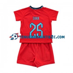 Uitshirt Engeland Saka 25 Voetbalteneu Kinderen WK 2022 S-S
