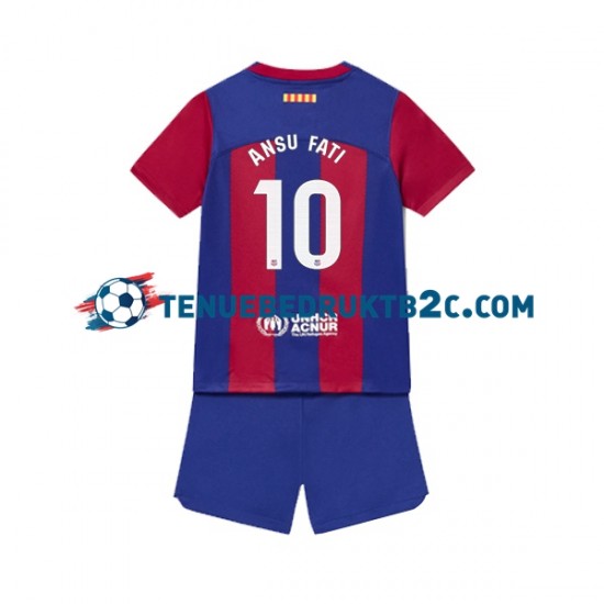 Thuisshirt FC Barcelona Ansu Fati 10 Voetbalteneu Kinderen 2023-24 S-S