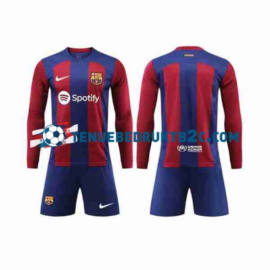 Thuisshirt FC Barcelona Voetbalteneu Kinderen 2023-24 L-S