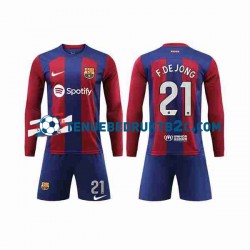 Thuisshirt FC Barcelona Frenkie de Jong 21 Voetbalteneu Kinderen 2023-24 L-S