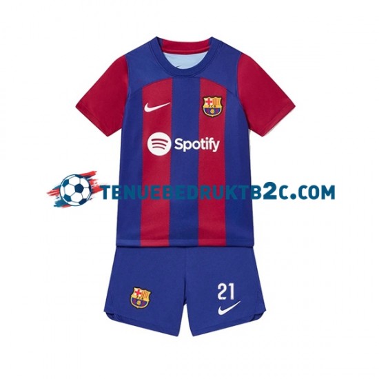 Thuisshirt FC Barcelona Frenkie de Jong 21 Voetbalteneu Kinderen 2023-24 S-S